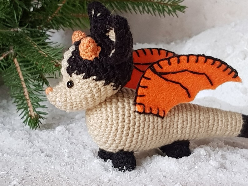 Bat Dragon plush toy. Creative me pets. Mini crochet animals. | Etsy