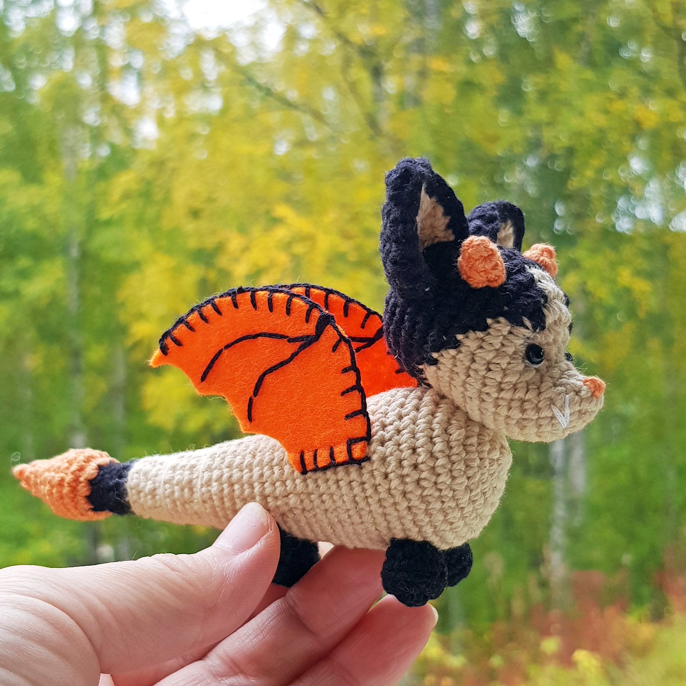 Bat Dragon Plush Toy Creative Me Pets Mini Crochet Animals Etsy - how to make a roblox bat file