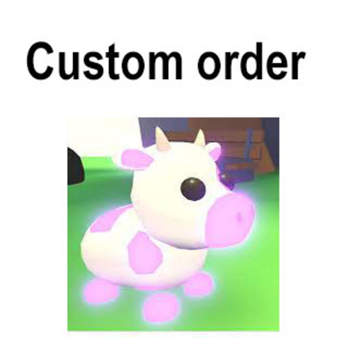 Neon Cow plush toy. Adopt me pets. Custom order. Birthday Etsy