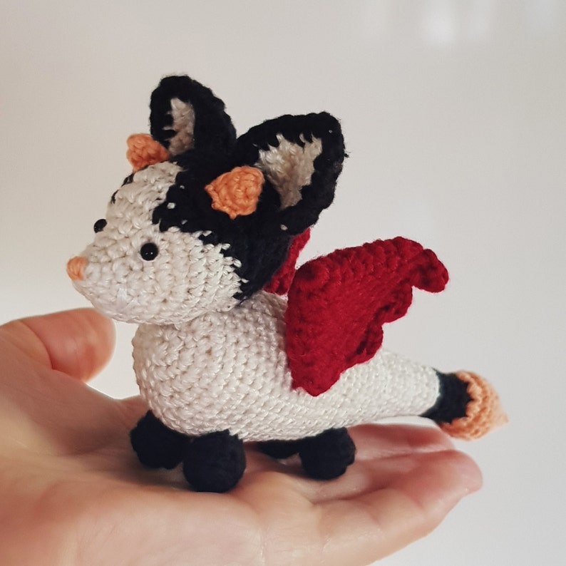 Bat Dragon plush toy. Creative me pets. Mini crochet animals. | Etsy