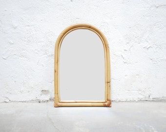 Vintage bamboo and rattan mirror 54cm x 36cm