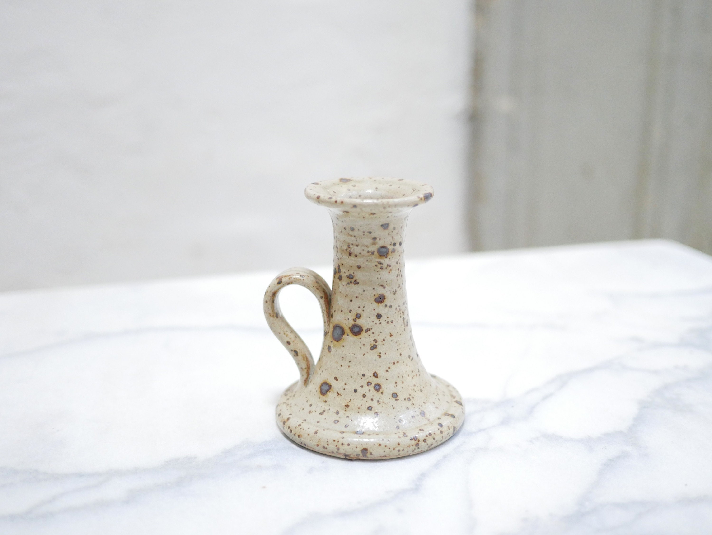 Bougeoir Vintage en Grès Pyrité