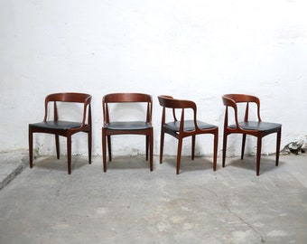 Série de 4 chaises scandinaves en teck par J. Andersen pour Uldum Mobelfabrik