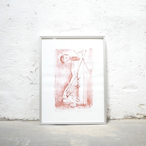 Vintage lithograph signed Emeric Racz Marcier
