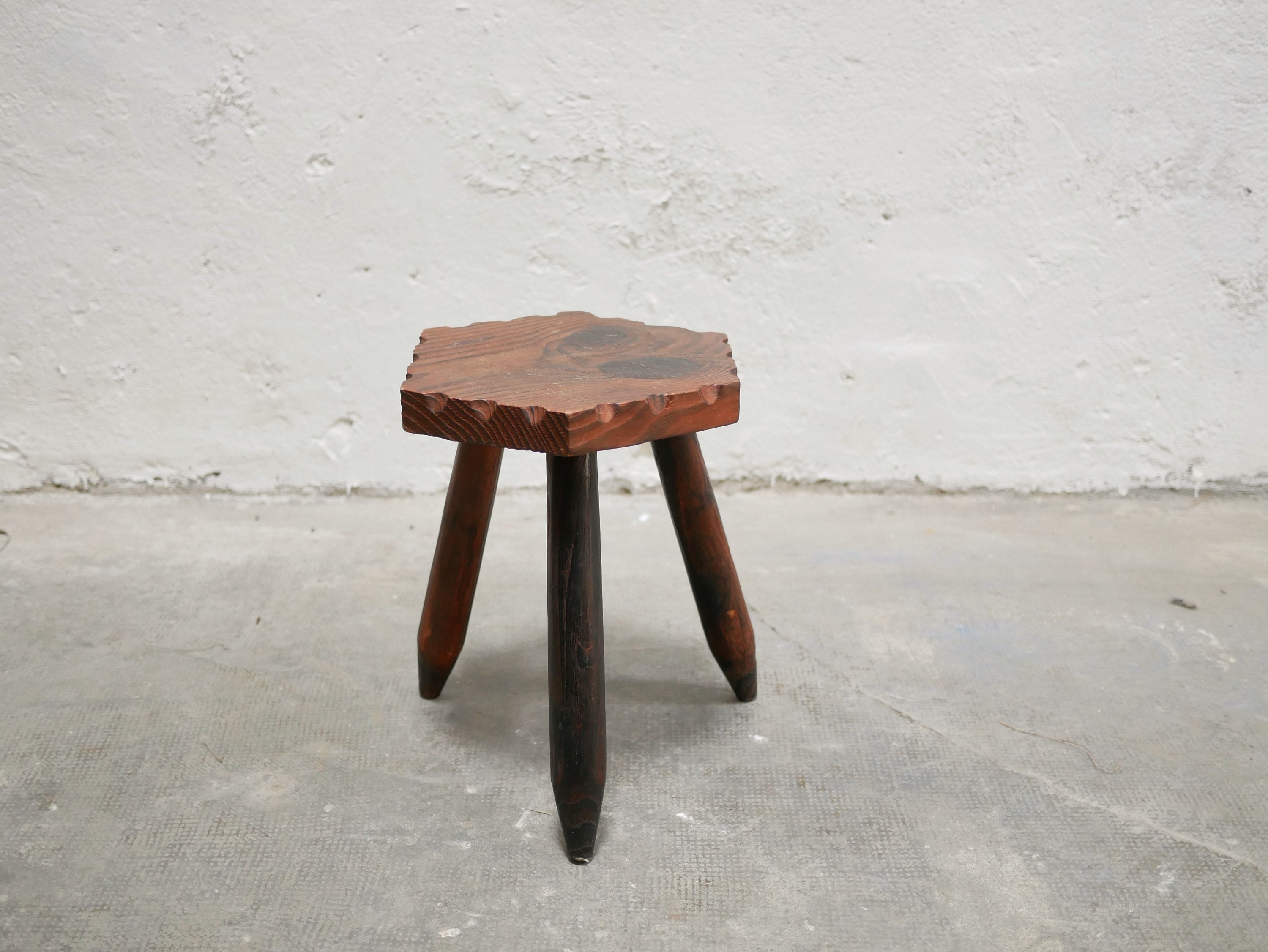 Tabouret de Ferme Tripode Vintage