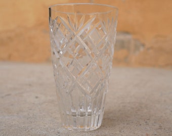 Vintage carved crystal vase