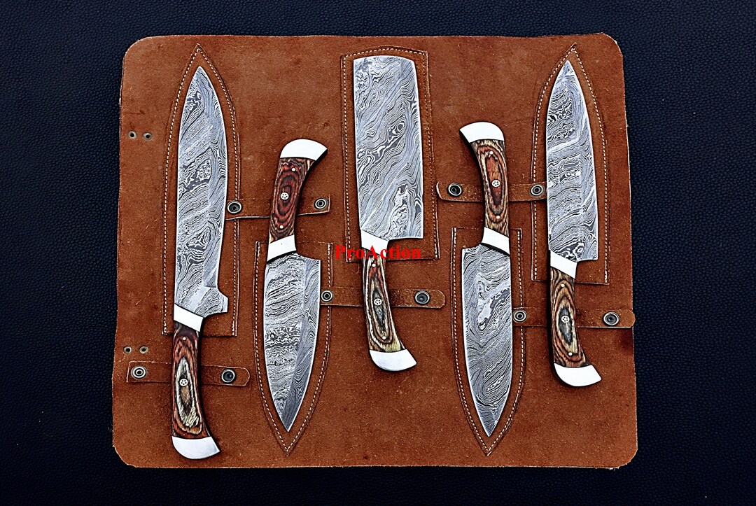 Hand Chef Knives Set Kitchen Knife Set of 5pcs Etsy