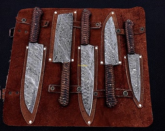 hand forged chef knives set Kitchen knife set handmade knives Best quality damascus kitchen knife, Christmas gift, Gifts for her