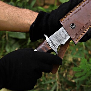 Handmade Bowie knife Hunting knife Damascus knife Elegant gift for him birthday & Anniversary gift for Husband boyfriend Halloween gift image 10