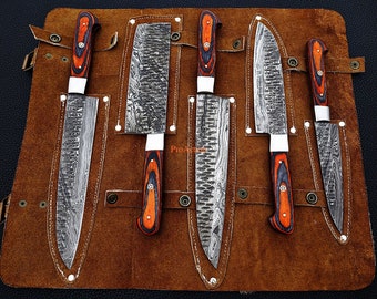 TOWER Damascus Effect Kitchen Knife Set with Stainless Steel