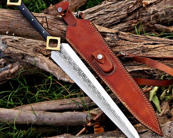 Elegant Damascus Hunting sword master sword short viking sword - Fathers day gift - gift for him - boyfriend gift - wedding & birthday gift