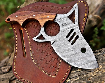 Knives - Handmade damascus hunting knife - fishing utility knife - gift for him - birthday gift for boy friend Husband - Christmas gift