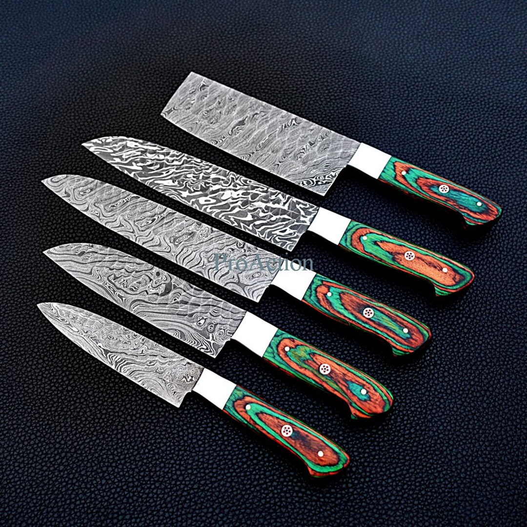 Hand Chef Knives Set Kitchen Knife Set of 5pcs Etsy