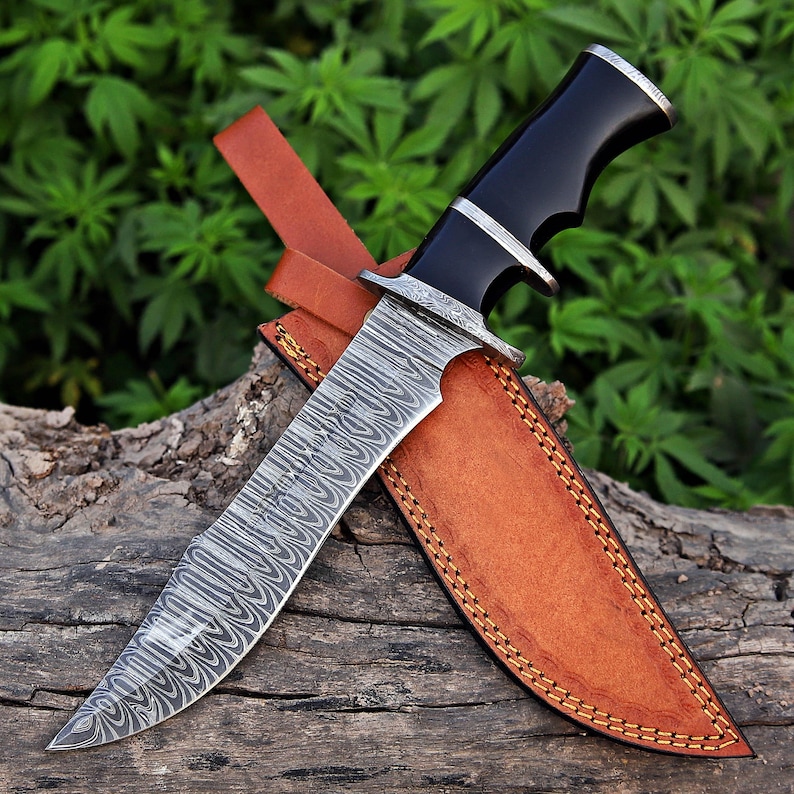 Handmade Bowie knife Hunting knife Damascus knife Elegant gift for him birthday & Anniversary gift for Husband boyfriend Halloween gift image 12