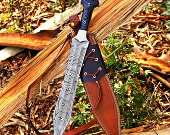 Elegant Damascus short sword master sword short viking sword - halloween decor Gift - gift for him - boyfriend gift - wedding birthday gift