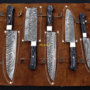 Juego de cuchillos de chef forjados a mano Juego de cuchillos de cocina hechos a mano Cuchillo de cocina de Damasco de la mejor calidad Regalo de aniversario para ella Regalos de Navidad imagen 1