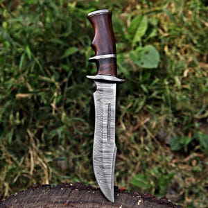 Handmade Bowie knife Hunting knife Damascus knife Elegant gift for him birthday & Anniversary gift for Husband boyfriend Halloween gift image 5