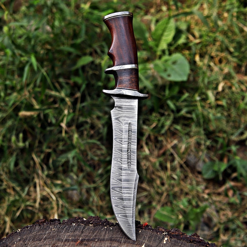 Handmade Bowie knife Hunting knife Damascus knife Elegant gift for him birthday & Anniversary gift for Husband boyfriend Halloween gift image 5