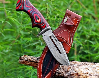 Handmade Bowie knife Hunting knife Damascus knife Elegant gift for him birthday & Anniversary gift gift for dad birthday Anniversary gift