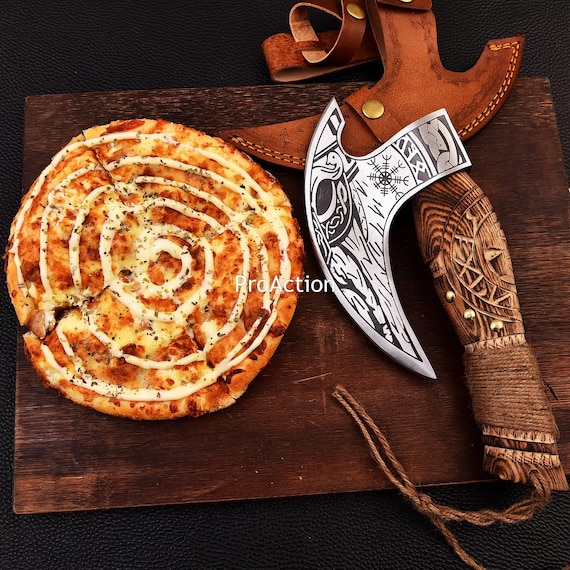 Perfect Pizza Axe Viking Pizza Axe - Pizza slicer cutter tomahawk axe - gift for mom - wedding gift - Gift for Pizza lovers, valentine gift