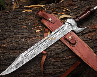 Elegant damascus master sword - Roman short viking sword - Perfect halloween costumes, gift for him, boyfriend gift, wedding & birthday gift