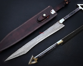 Elegant damascus master sword - Roman short viking sword - gift for him - boyfriend gift - wedding & birthday gifts - Fathers day gift