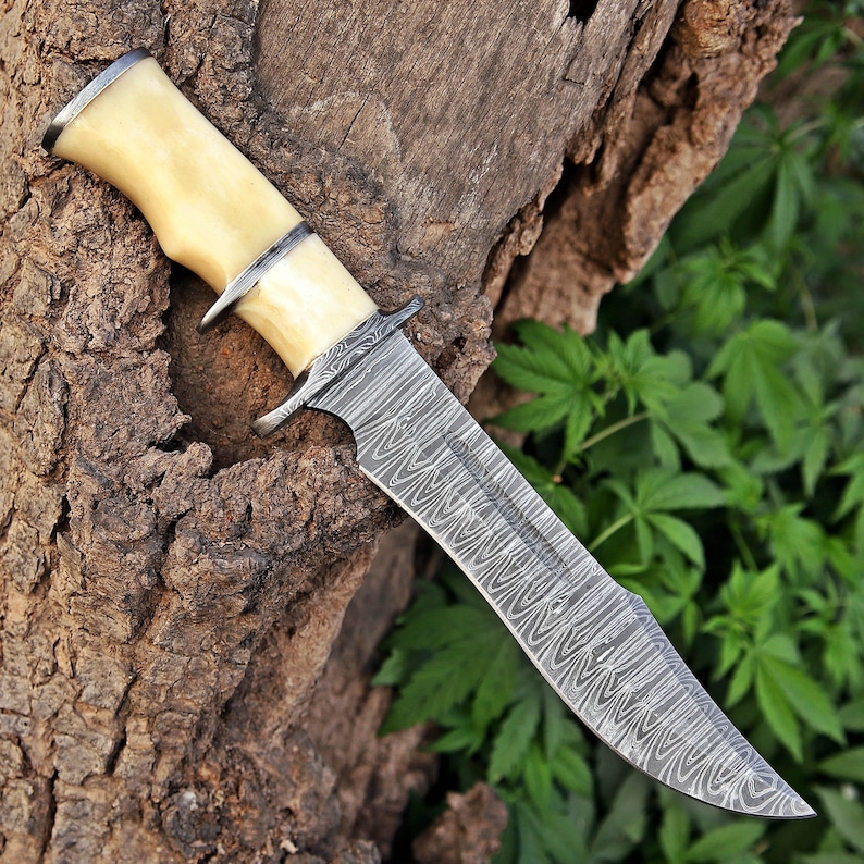 Handmade Bowie knife Hunting knife Damascus knife Elegant gift for him birthday & Anniversary gift for Husband boyfriend Halloween gift image 20