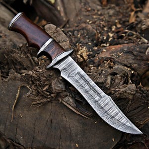 Handmade Bowie knife Hunting knife Damascus knife Elegant gift for him birthday & Anniversary gift for Husband boyfriend Halloween gift image 8
