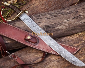 Elegante espada de Damasco, espada maestra, espada vikinga corta - Regalo de Navidad - Regalo para él - Regalo para novio - Regalos de boda y cumpleaños