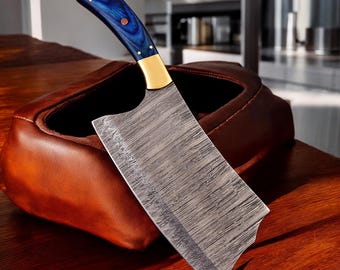 Elegant Kitchen Cleaver knife -  Damascus Meat Cleaver -  handmade Kitchen knife  Perfect Christmas Gift, Gift for him, Gift for husband
