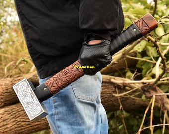 Hammer viking hammer blacksmith hammer engraved hammer viking gift for him Birthday Anniversary fathers day gift Viking costume hammer