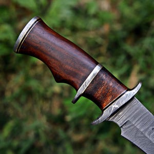 Handmade Bowie knife Hunting knife Damascus knife Elegant gift for him birthday & Anniversary gift for Husband boyfriend Halloween gift image 6