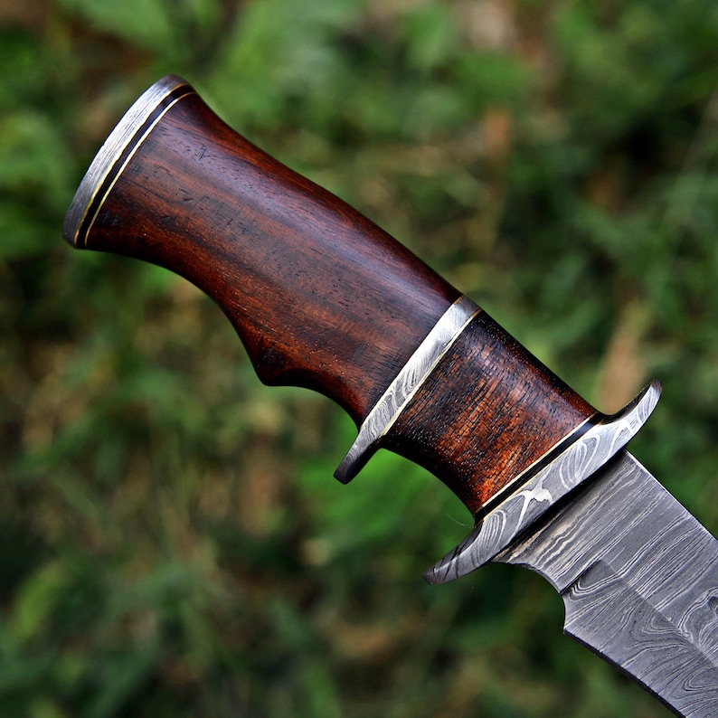Handmade Bowie knife Hunting knife Damascus knife Elegant gift for him birthday & Anniversary gift for Husband boyfriend Halloween gift image 6