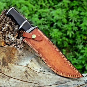 Handmade Bowie knife Hunting knife Damascus knife Elegant gift for him birthday & Anniversary gift for Husband boyfriend Halloween gift image 16