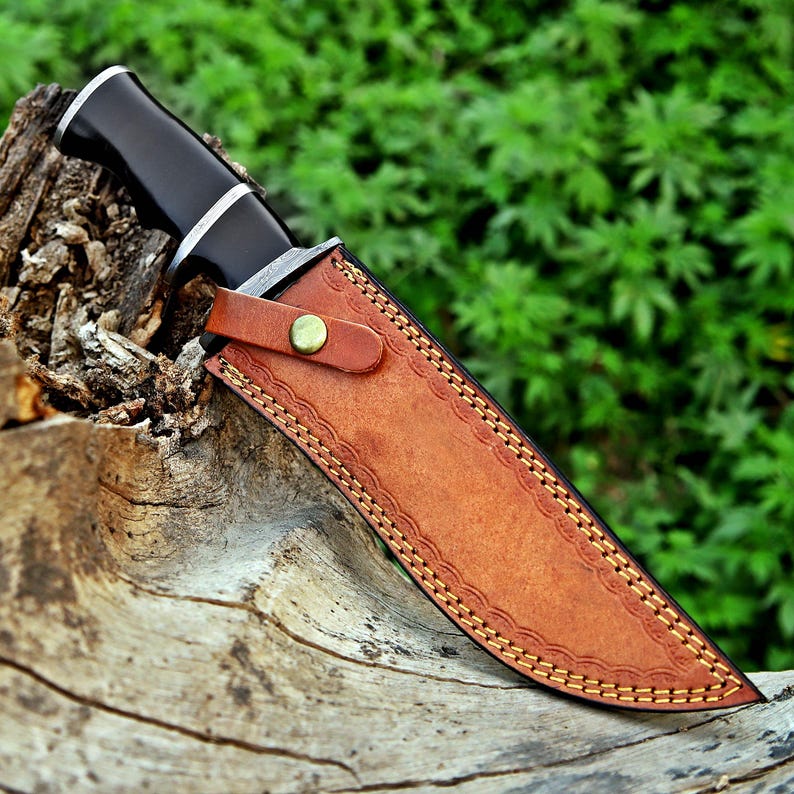 Handmade Bowie knife Hunting knife Damascus knife Elegant gift for him birthday & Anniversary gift for Husband boyfriend Halloween gift image 16