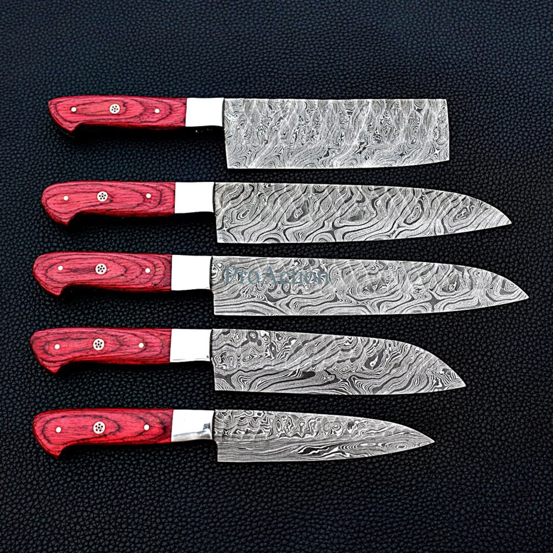 Hand Chef Knives Set Kitchen Knife Set of 5pcs Etsy