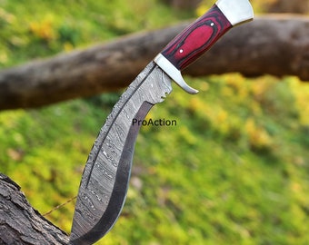 Handmade Kukri Bowie Knife Damascus hunting knife Perfect gift for dad Gift for him Gift for husband and boyfriend birthday anniversary gift