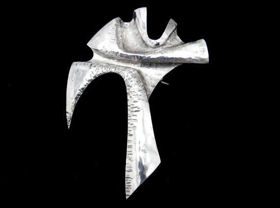 Vintage Brutalist Sterling Silver Freefrom Abstrac