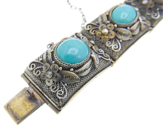 Antique Vintage Chinese gilt silver Filigree Pers… - image 4