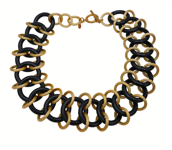 Huge Vintage Kenneth Jay Lane Chain Link Necklace… - image 2