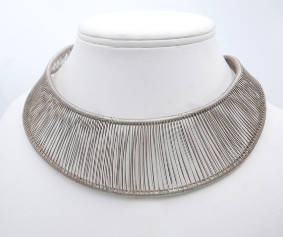 Sterling Silver Asymmetrical Tana Acton Wire Wove… - image 1