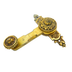 Antique Ornate Gilt Bronze Window Door latch Butler Bell
