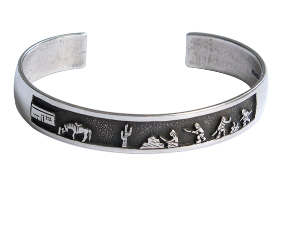 Vintage Harold Yazzie Navajo StoryTeller Cuff Bracelet