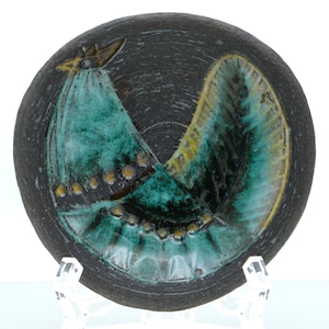 Vintage Elsi Bourelius Rooster Abstract Modernist Pottery Bowl