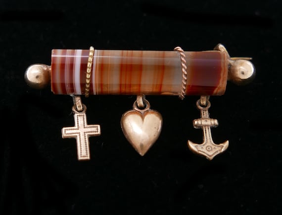 Antique Victorian Edwardian Scottish Agate Nautic… - image 1