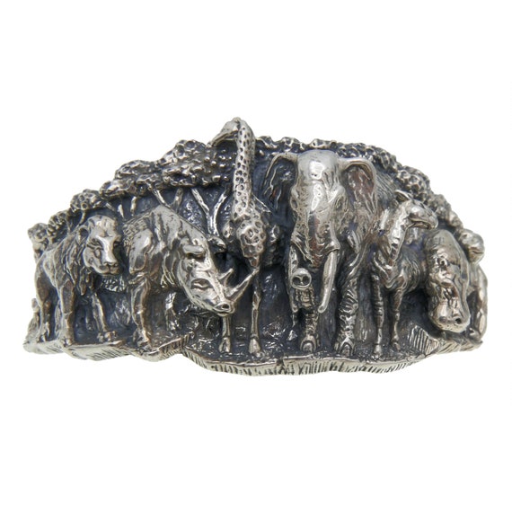 Hippo Tiger Vintage Sterling Silver Animal Bracelet Cuff!! Hippo Tiger Vintage Sterling Silver Animal Bracelet Cuff!!