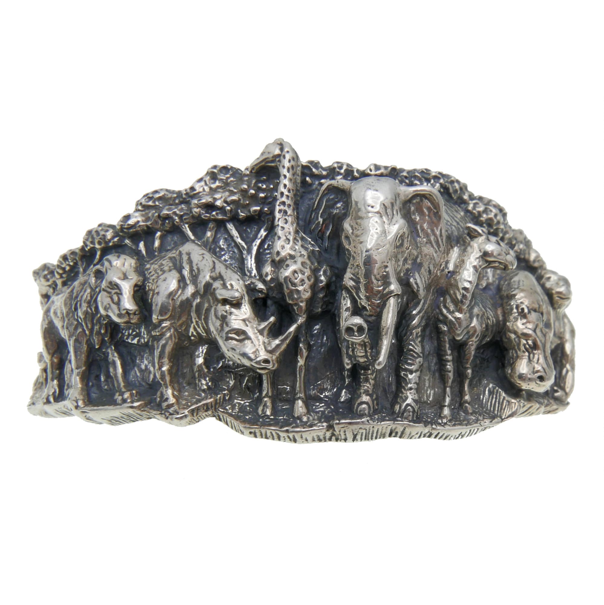 Jungle Animals RARE Vintage Sterling Silver animal Bracelet Cuff Jungle Animals RARE Vintage Sterling Silver animal Bracelet Cuff