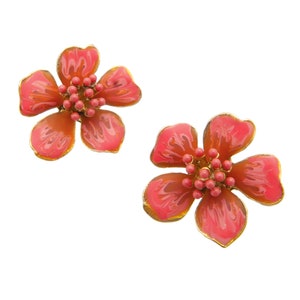 Statement Oscar de la Renta Orange Flower Earrings