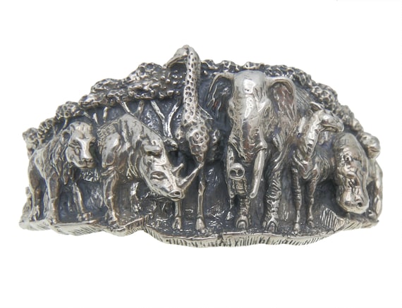 Hippo Tiger Vintage Sterling Silver Animal Bracelet Cuff!! Hippo Tiger Vintage Sterling Silver Animal Bracelet Cuff!!