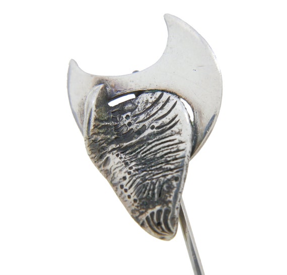 Unusual Sterling Silver Abstract thumbprint Stick 